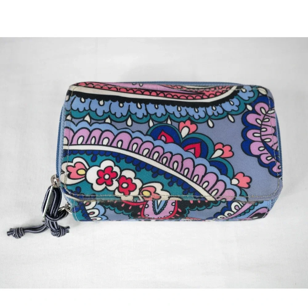 Vera Bradley RFID Kona Paisley Lighten Up Wristlet Wallet Lavender zip up - Picture 2 of 6